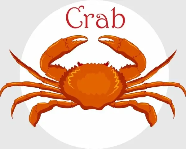 seafood background red crab icon decor