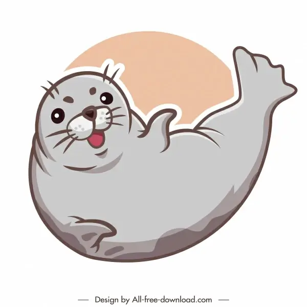 seal animal icon cute handdrawn cartoon sketch