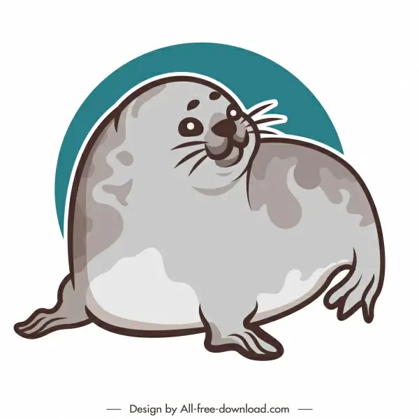 seal species icon flat handdrawn sketch