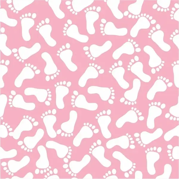 Seamless Pink Footprints Pattern