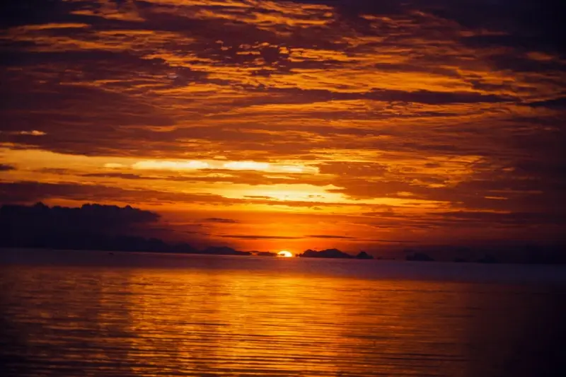 seascape picture dark sunset calm sea