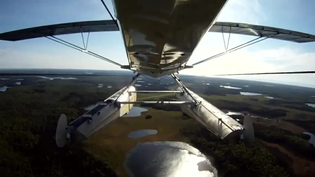self video of beautiful scenery from seaplane view