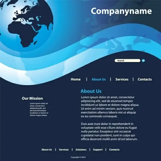 webpage template dark design global theme