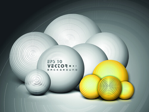 set of 3d objects from vector background graphic