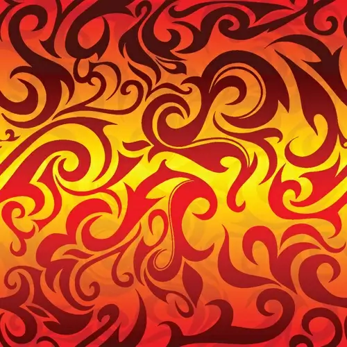 set of abstract fire vector background