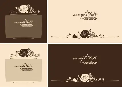 set of beautiful wedding cards design vector