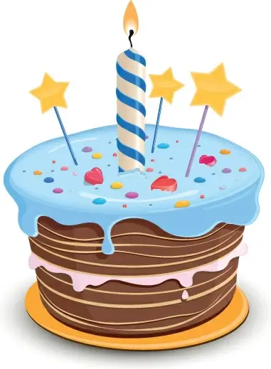 set of birthday cake vector