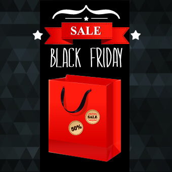 set of black friday sale elements vector