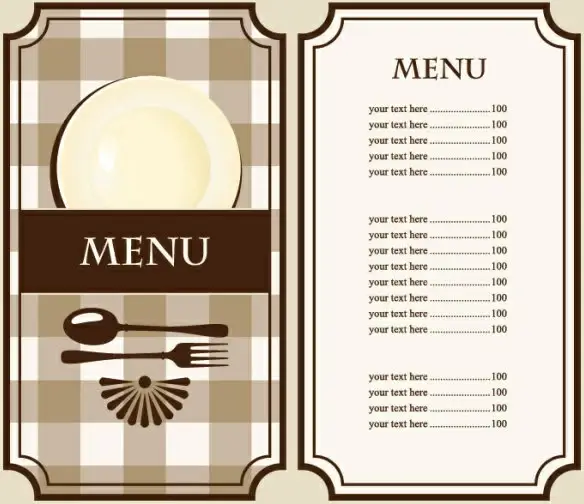 set of cafe and restaurant menu cover template vector