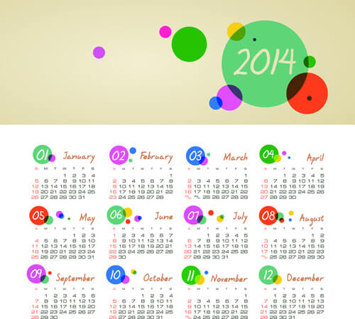 set of calendars14 creative design vector