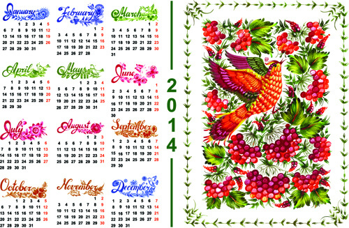 set of calendars14 creative design vector