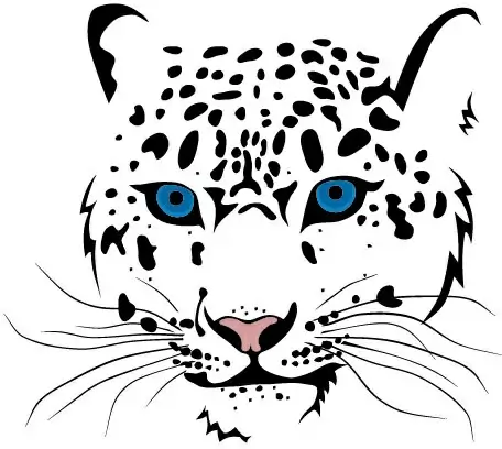 set of cheetah vector picture art