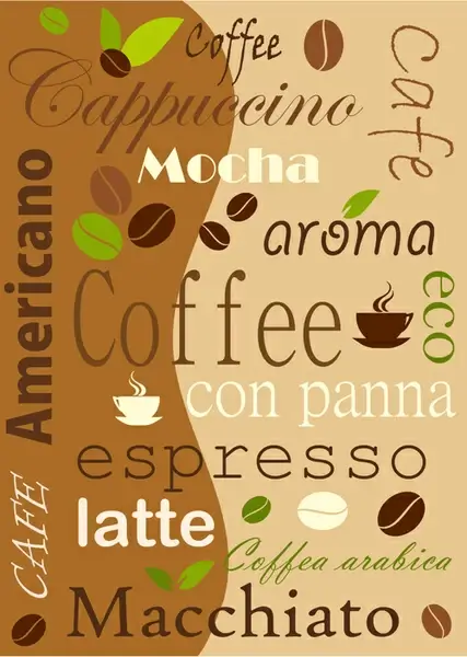 set of coffee logo design elements mix vector