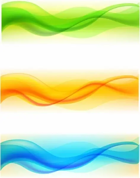 Set of color wave