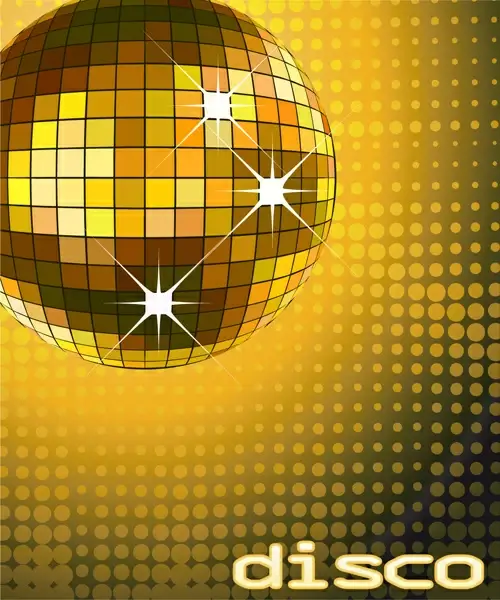 set of disco ball theme background vector