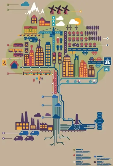 set of economy elements infographics design vector