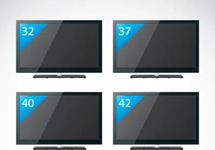set of electronics lcd tv elements vector