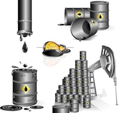 set of gas and oil design elements vector