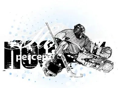 set of hockey design elements vector