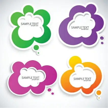 set of label cloud for text stickers vector 