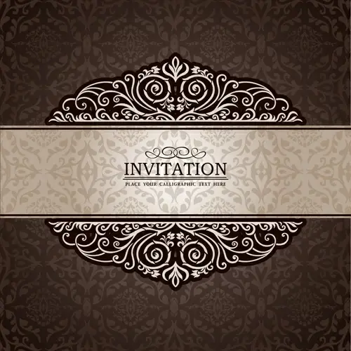set of luxury invitation background elements vector