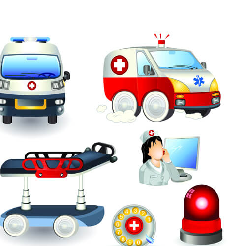 set of medicine elements icons vector