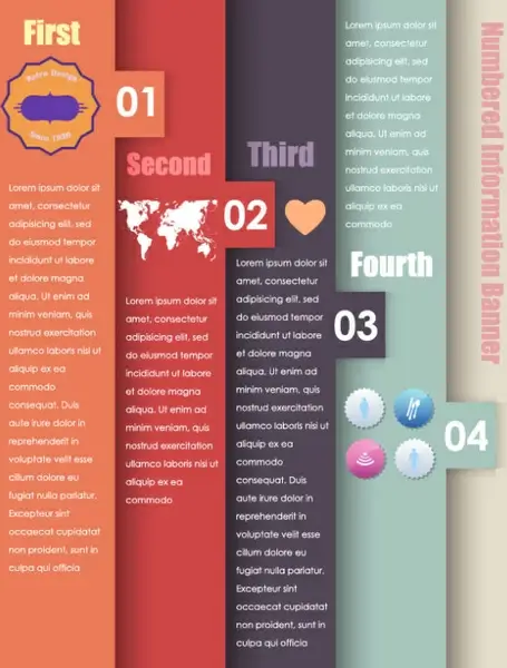 set of number of information banner vector graphic