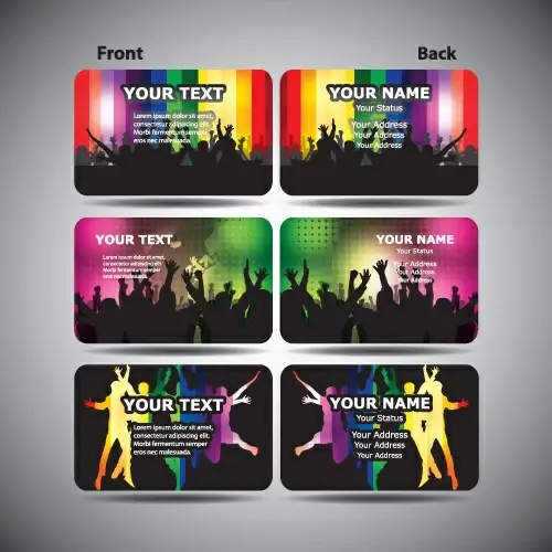 set of party cards elements vector