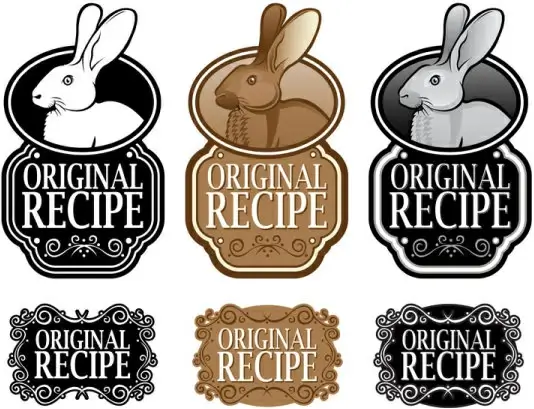 set of recipe labels vector