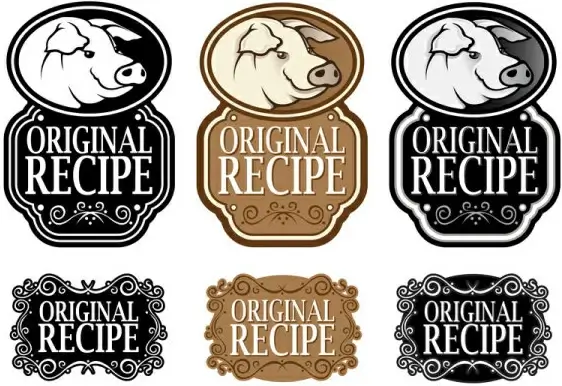 set of recipe labels vector