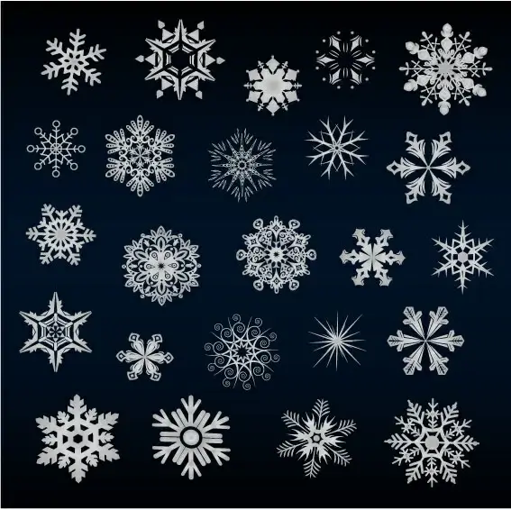 set of snowflake backgrounds for christmas vector