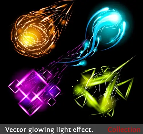 set of sparkling light effects vector