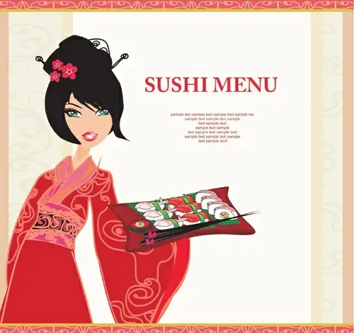 set of susi girl design vector
