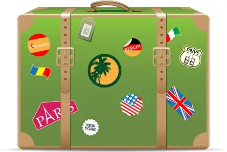 set of travel bags illustration vector