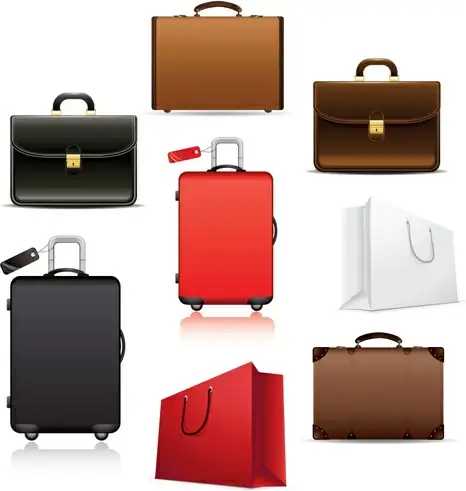 set of travel bags illustration vector