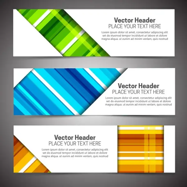 sets of colorful abstract vector headers