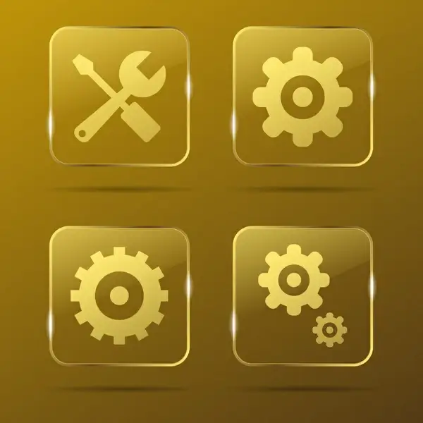 settings gold buttons