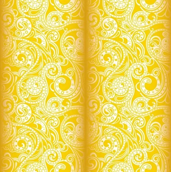 textile pattern template elegant yellow classic 3d sketch