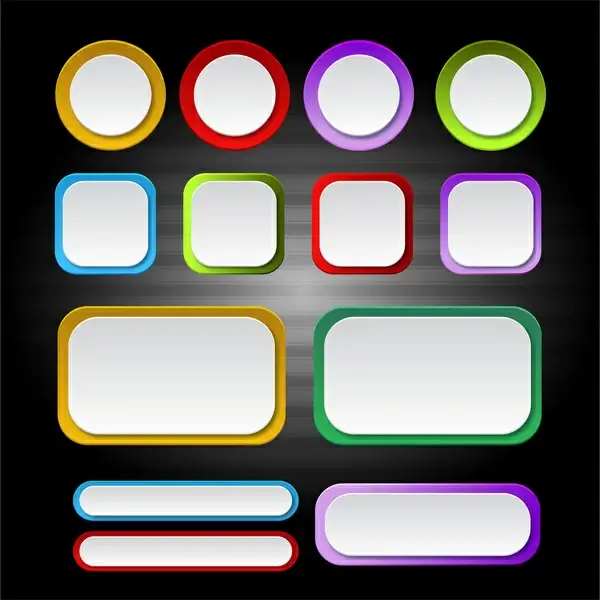 shaped blank button sets with coloured border