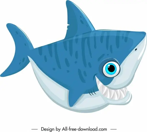shark creature icon funny cartoon character sketch