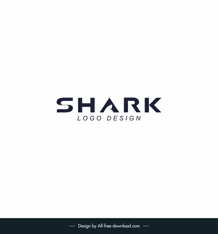 shark logo template flat stylized texts sketch