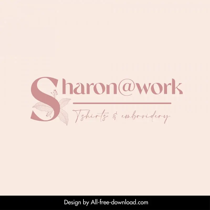 sharonwork logo template floral calligraphic decor classic design