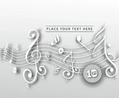 sheet music with note vector background