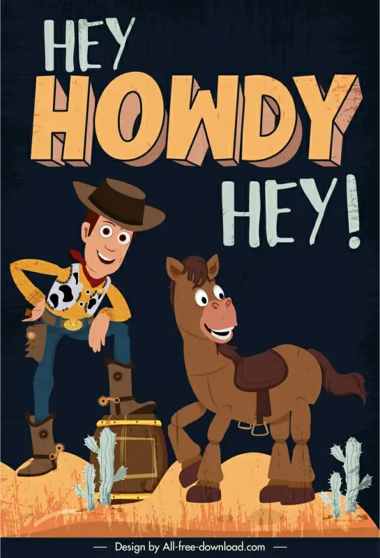 sheriff woody poster template funny cartoon design
