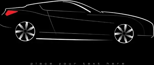 shiny car black background design vector