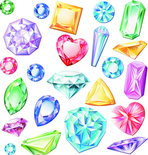 shiny colored diamonds design vector