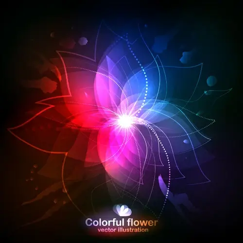 shiny colored flower vector illustration 