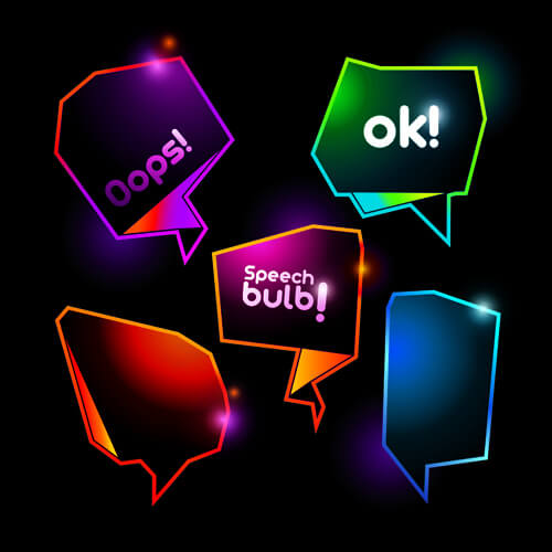shiny colorful speech bubbles vector
