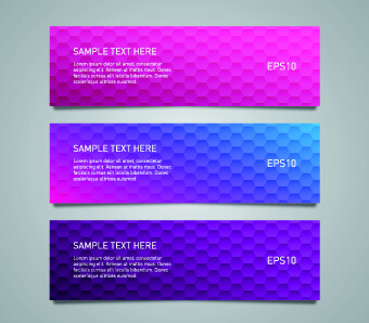 shiny honeycomb banner design vectors