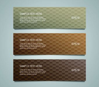 shiny honeycomb banner design vectors